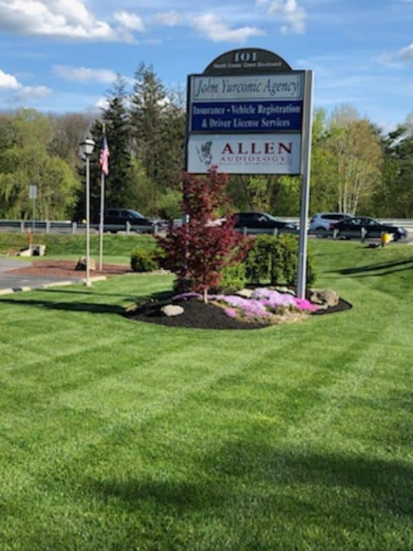 landscaping in front of the office